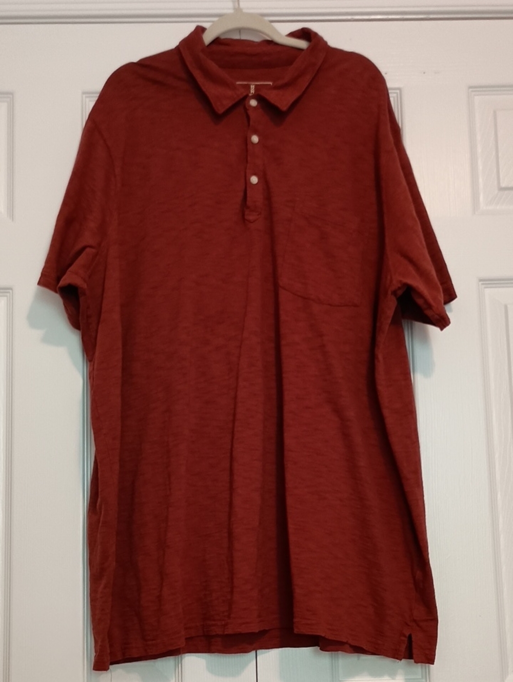 Mutual Weave Men's Rust Short-Sleeve Slub Polo Shirt 3XLT